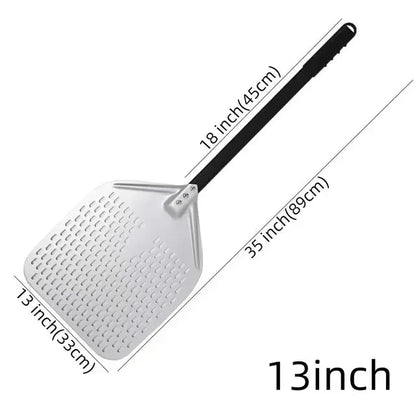 Perforated Pizza Shovel Paddle with Handle for Baking in Oven