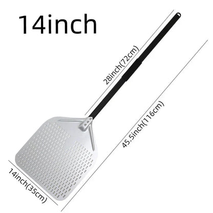 Perforated Pizza Shovel Paddle with Handle for Baking in Oven