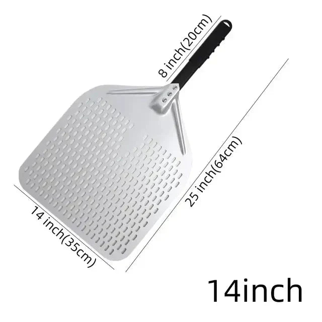 Perforated Pizza Shovel Paddle with Handle for Baking in Oven