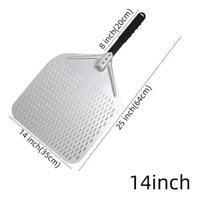 Perforated Pizza Shovel Paddle with Handle for Baking in Oven