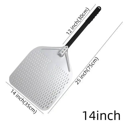 Perforated Pizza Shovel Paddle with Handle for Baking in Oven