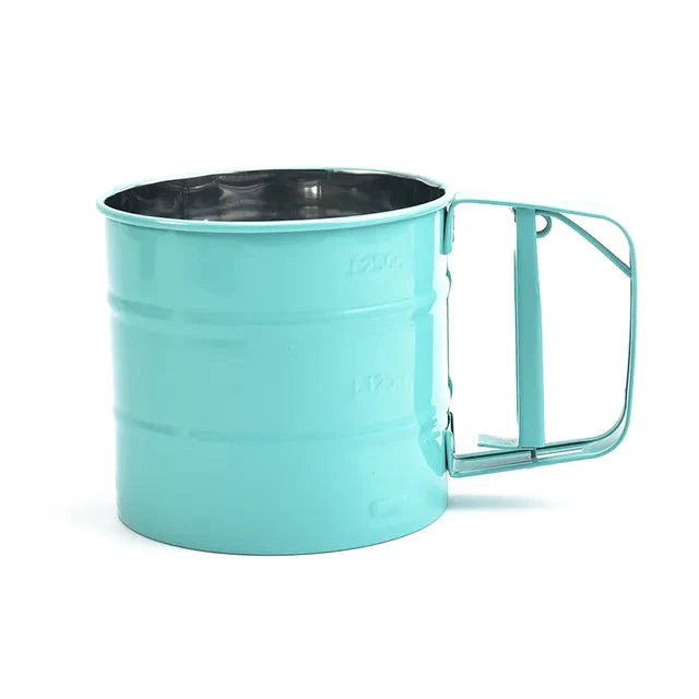 Large Stainless Steel Handheld Semi-Automatic Flour Sifter Cup