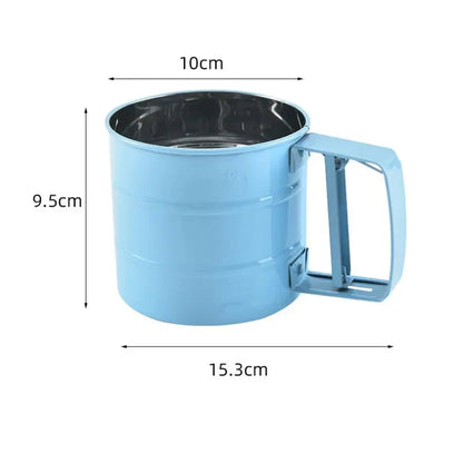 Large Stainless Steel Handheld Semi-Automatic Flour Sifter Cup