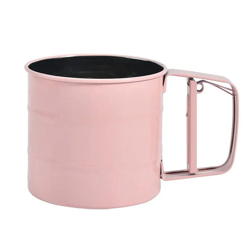 Large Stainless Steel Handheld Semi-Automatic Flour Sifter Cup