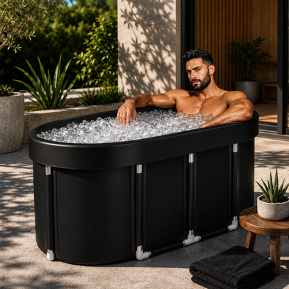 Portable 129-Gallon Oval Cold Plunge Tub for Adults – Insulated Ice Bath