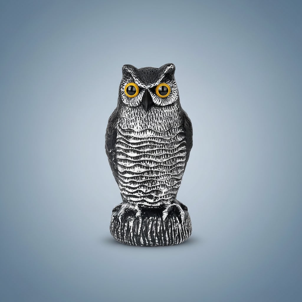 Spooky Owl Guardian Statue for Bird Control and Decor
