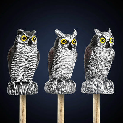 Spooky Owl Guardian Statue for Bird Control and Decor