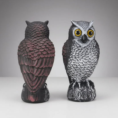Spooky Owl Guardian Statue for Bird Control and Decor