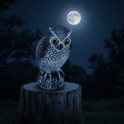 Spooky Owl Guardian Statue for Bird Control and Decor