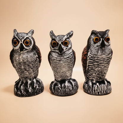 Spooky Owl Guardian Statue for Bird Control and Decor