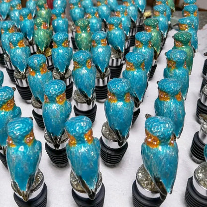 Handcrafted Metal Bird Wine Bottle Stopper - Home Bar Accessory