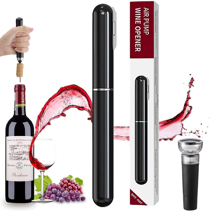 Dual-Function Air Pump Wine Opener with Foil Cutter