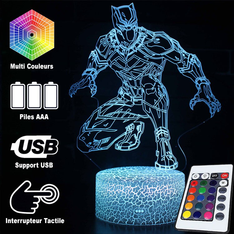 Black Panther Stealth 3D Night Light Lamp