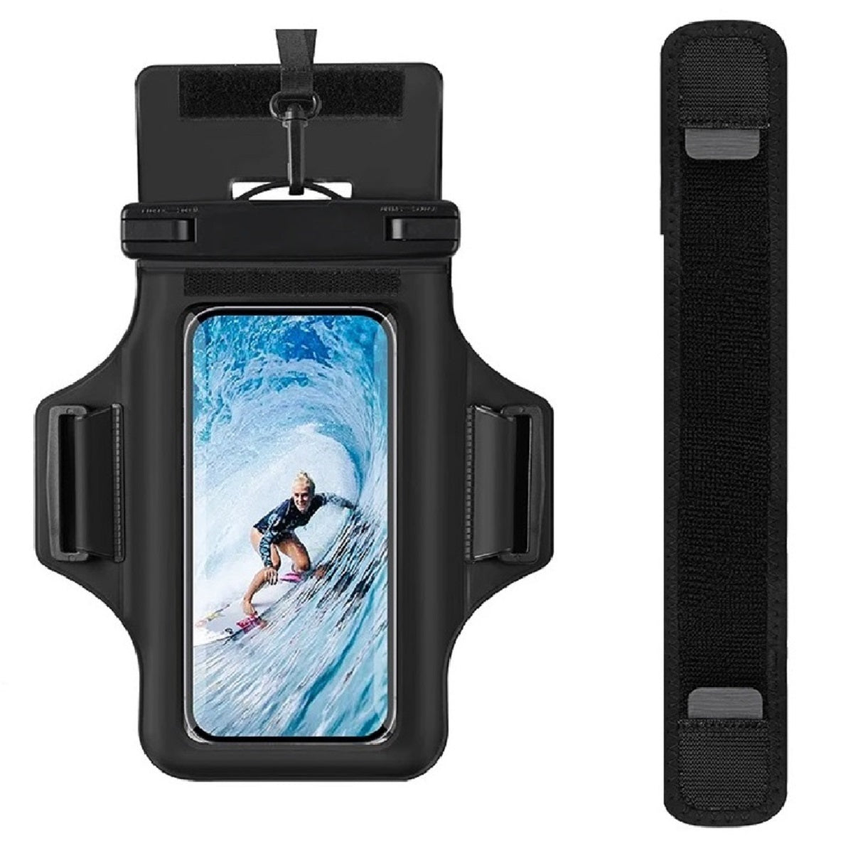 Phone Armband Pouch with Detachable Strap - Waterproof Case