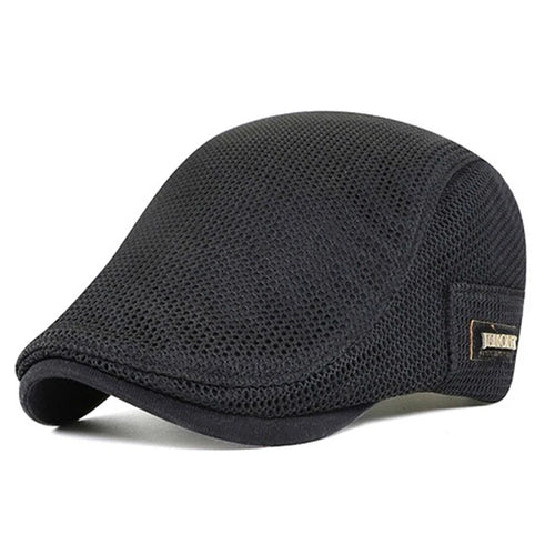 Summer Flat Cap - Breathable Mesh Beret Hat for UV Shielding