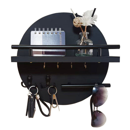 Wall-Mounted Wooden Key Rack and Entryway Organizer Shelf