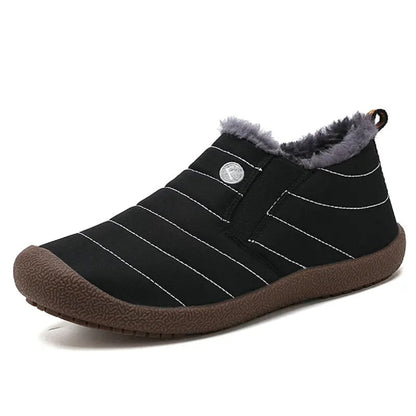 Cozy Fleece-Lined Cotton Slippers for Winter with Anti-Slip Sole