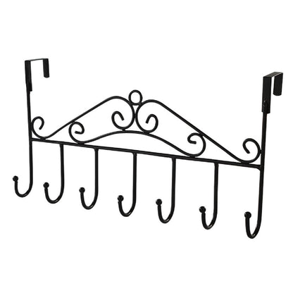 7-Hook Metal Hanger Bracket for Wall and Door Clothes Storage
