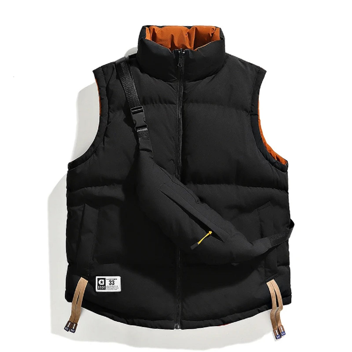 Sleeveless Winter Jacket for Men – Warm Double-Sided Vest with Backpack