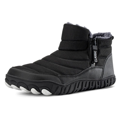 Waterproof Ankle Boots for Men - Warm Winter Snow Shoes with Grip Sole