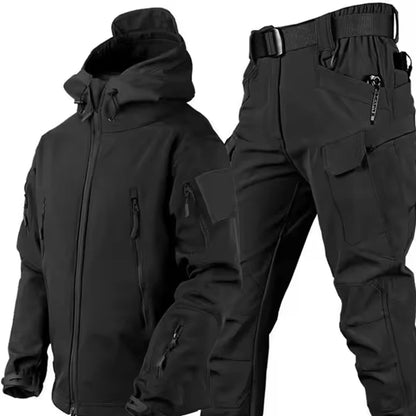 Waterproof Softshell Tactical Jacket and Cargo Pants Set for Men