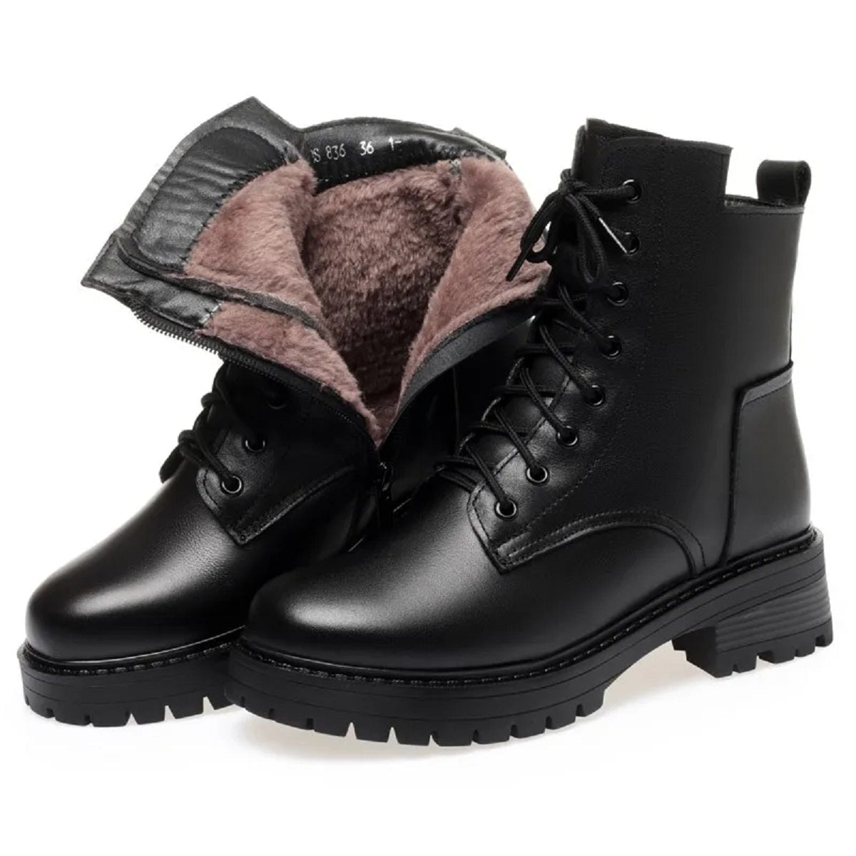 Warm Non-Slip Ankle Boots for Women - Genuine Leather Winter Footwear