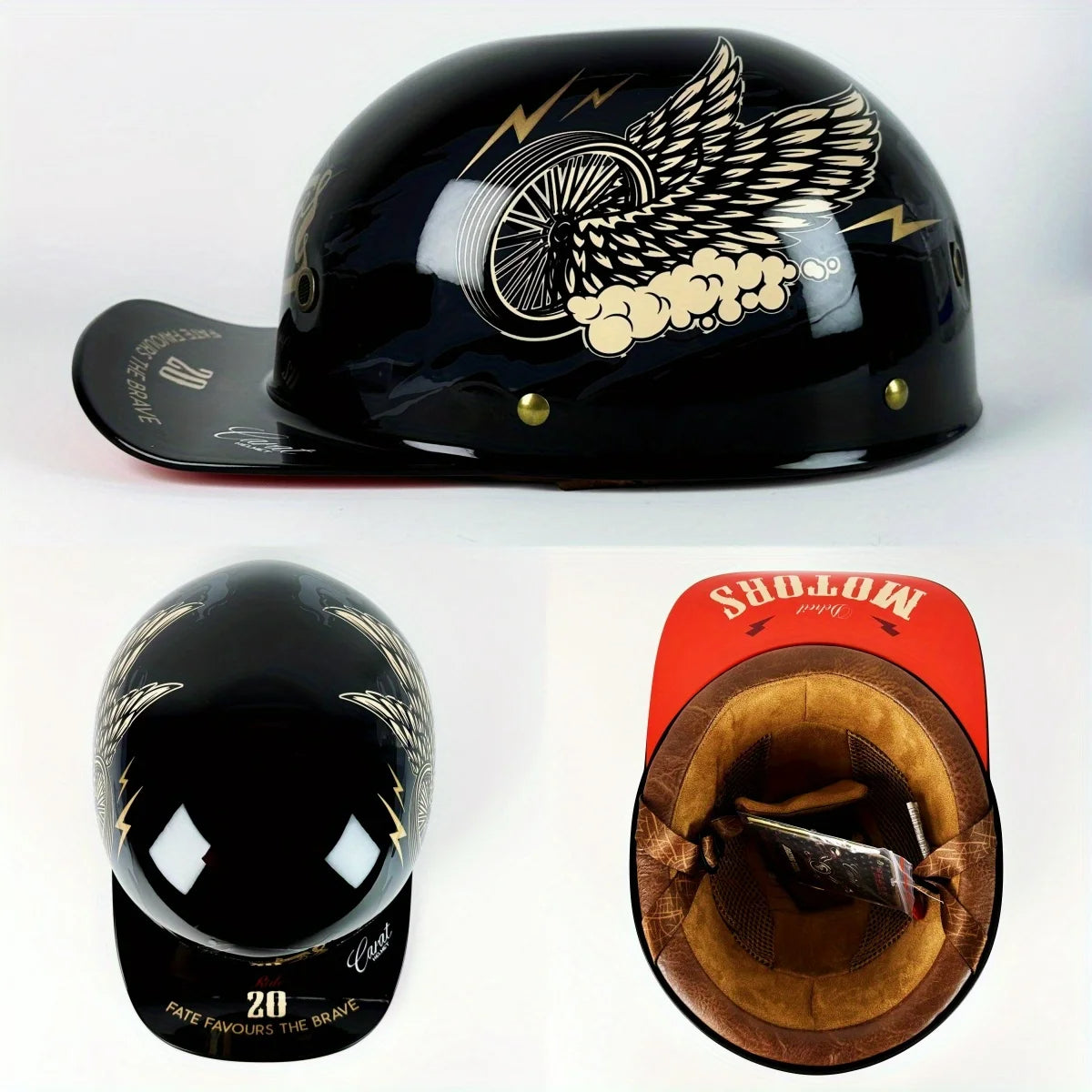 Universal Half Helmet for Vintage Style Motorcycle and E-Bike Riding