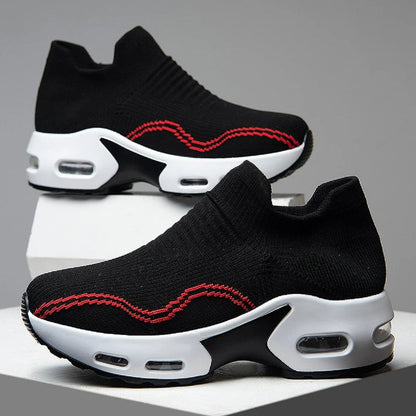Slip-On Mesh Sneakers for Women - Breathable Platform Footwear