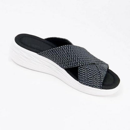 Orthotic Slide Sandals with Stretch Cross Design