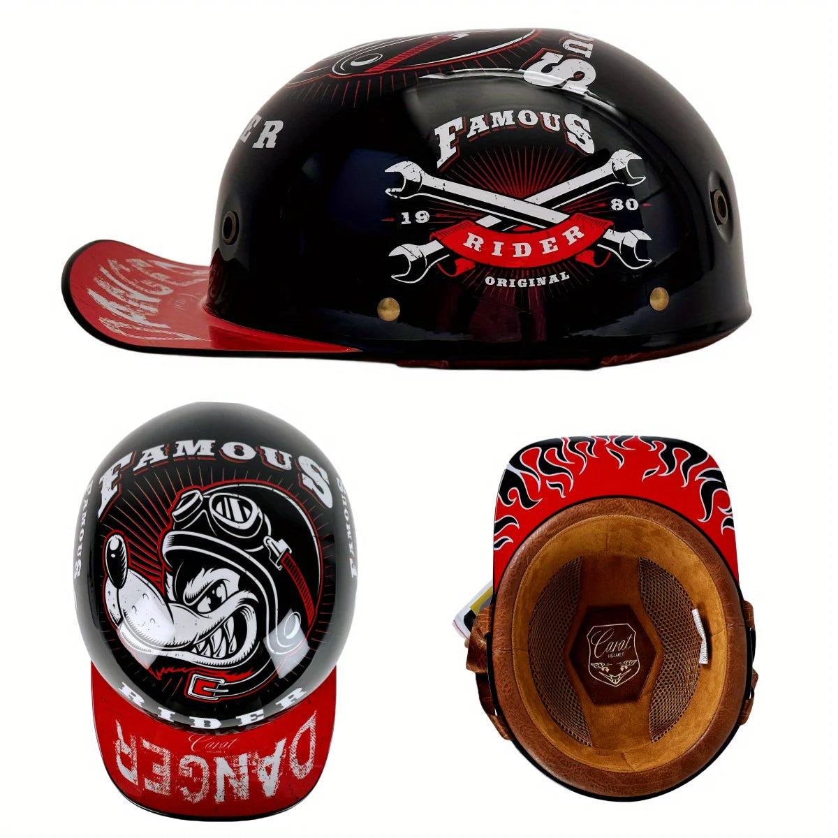 Universal Half Helmet for Vintage Style Motorcycle and E-Bike Riding