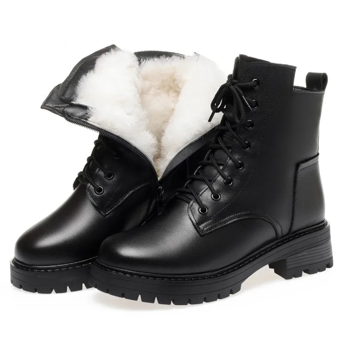 Warm Non-Slip Ankle Boots for Women - Genuine Leather Winter Footwear