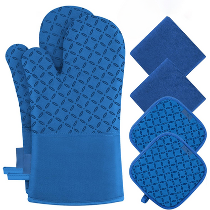 Silicone Oven Mitts Set of 6 – Heat Resistant up to 260°C