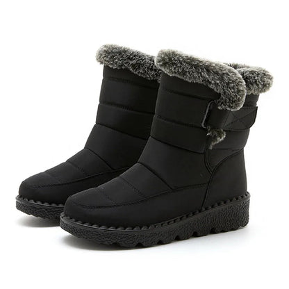 Fur-Lined Ankle Boots for Women - Low Heel Winter Footwear