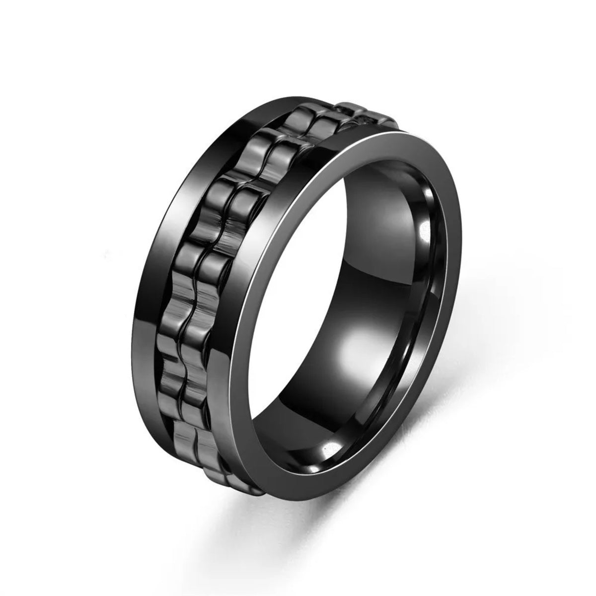 Fidget Spinner Band - Stainless Steel Gear Chain Ring