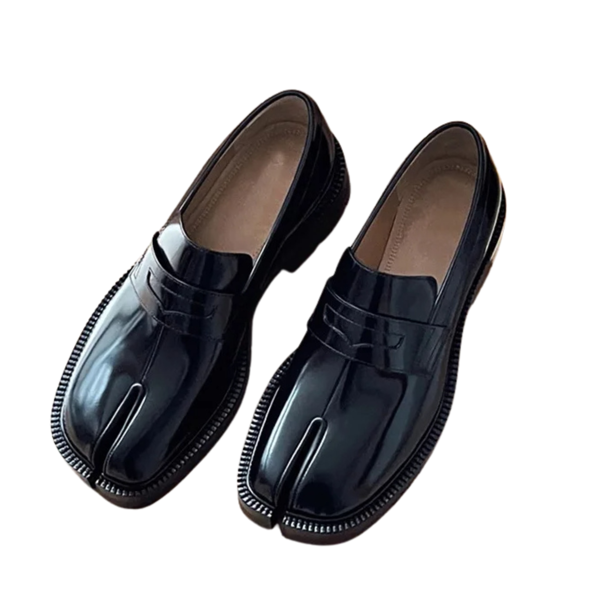 Chunky Platform Flats - Women's Lace-Up Tabi Split-Toe Loafers