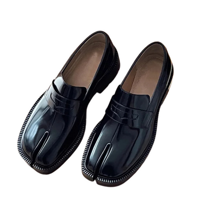 Chunky Platform Flats - Women's Lace-Up Tabi Split-Toe Loafers