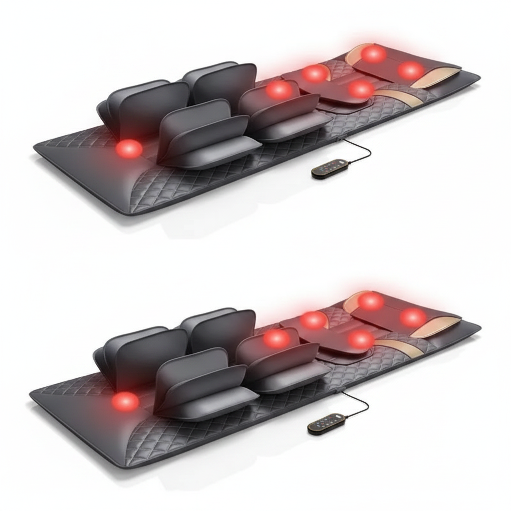 Heat and Air Compression Massage Mat for Full Body Relief with Remote