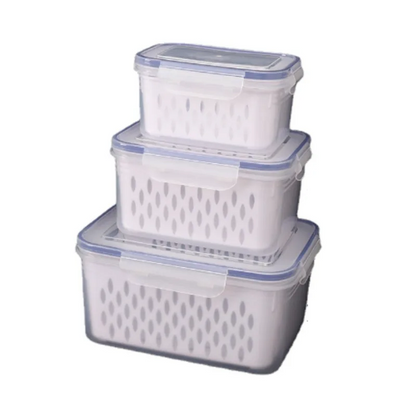 Drain Basket for Fresh Fruits and Vegetables - Refrigerator Storage Organizer
