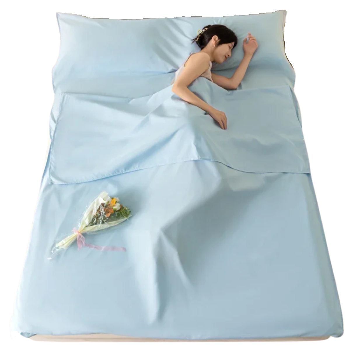 Lightweight Cotton Travel Sheet - Sleeping Bag Liner for Camping & Hotels