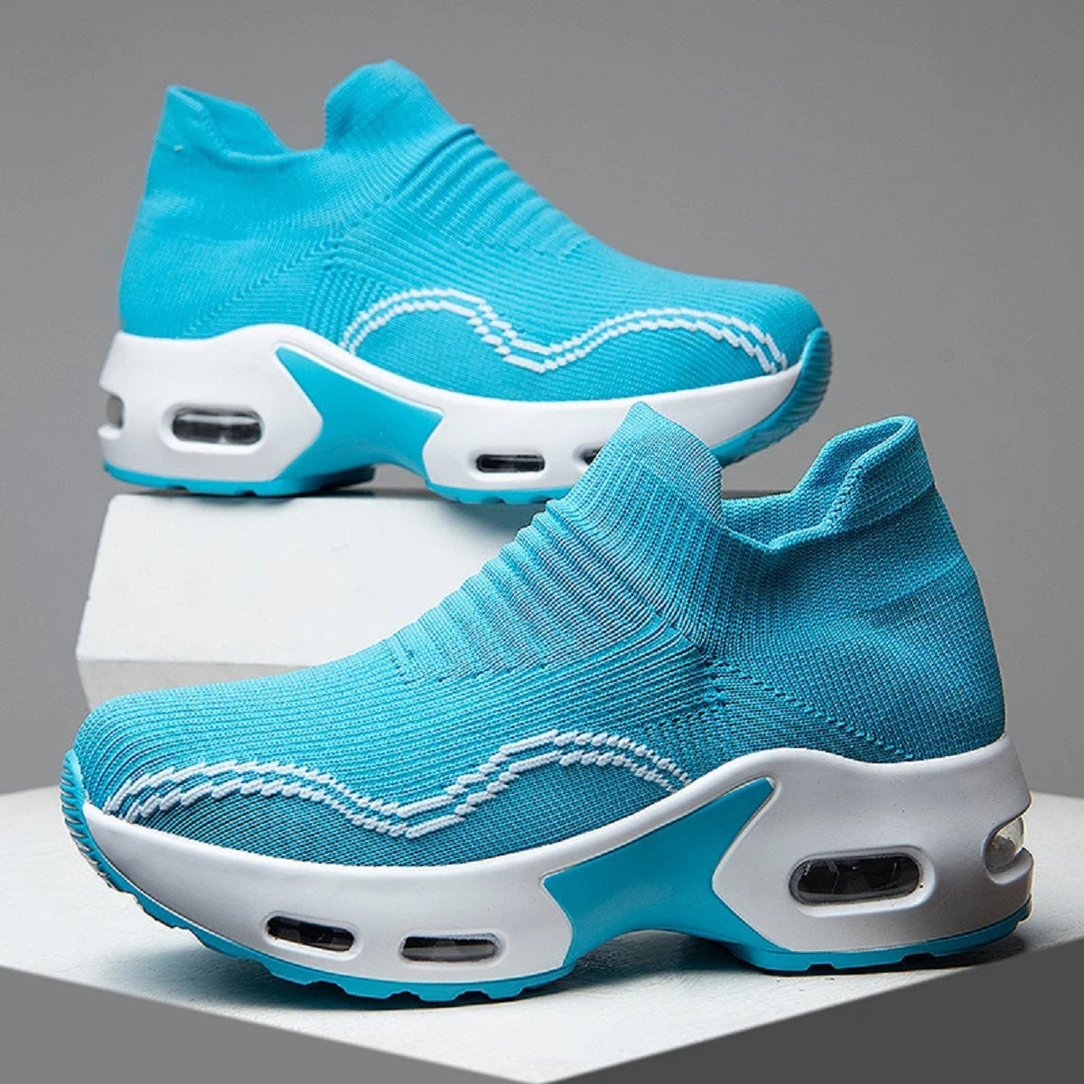 Slip-On Mesh Sneakers for Women - Breathable Platform Footwear