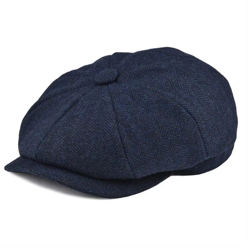 Wool Tweed Newsboy Cap in Vintage Flat Ivy Style