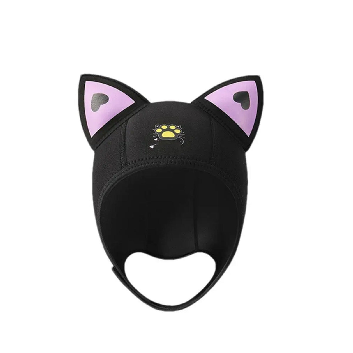 Warm Snorkeling Hat with Cute Cat Ear Design - Elastic Neoprene Hood