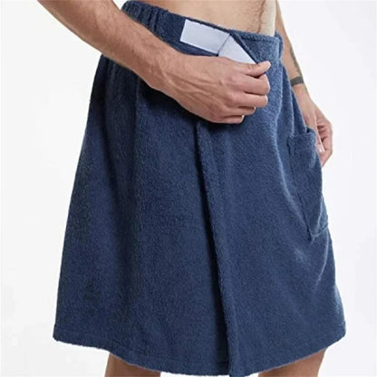 Soft Bath Towel for Men - Shower Wrap with Pocket for Spa, Gym, Beach