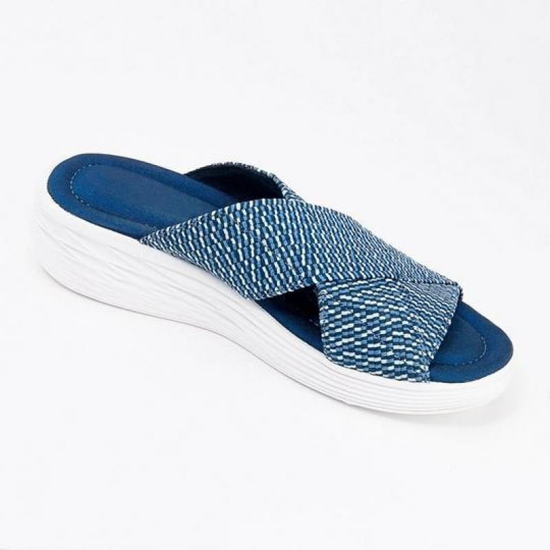 Orthotic Slide Sandals with Stretch Cross Design