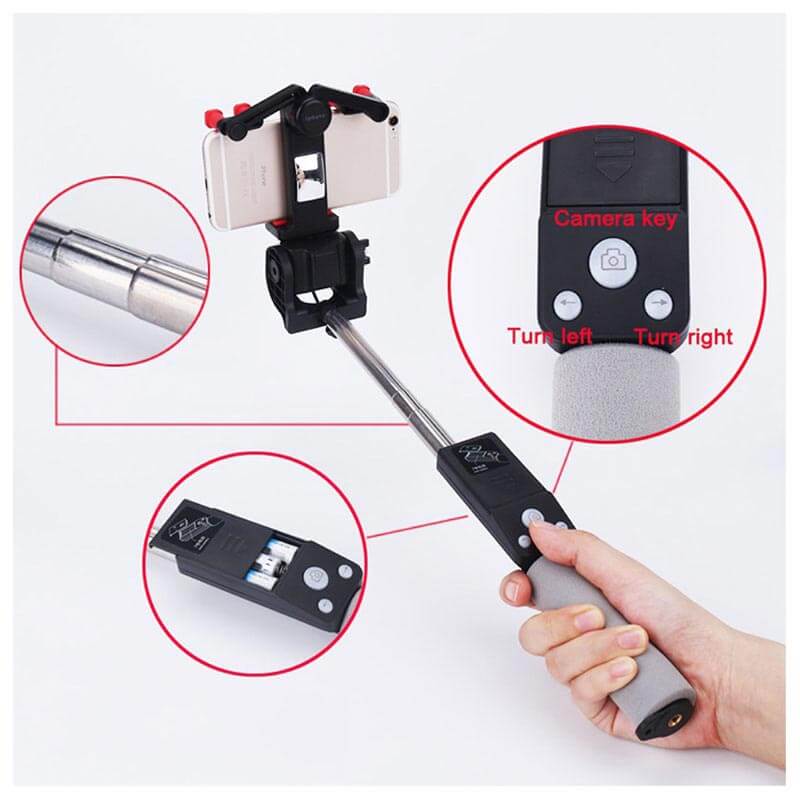 360° Rotating Selfie Stick with Bluetooth Remote Control