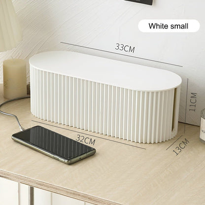 Ribbed Cable Storage Box for Cord Organization – Minimalist Design