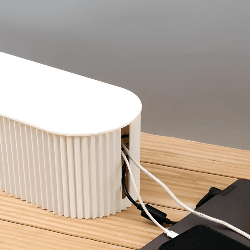 Ribbed Cable Storage Box for Cord Organization – Minimalist Design