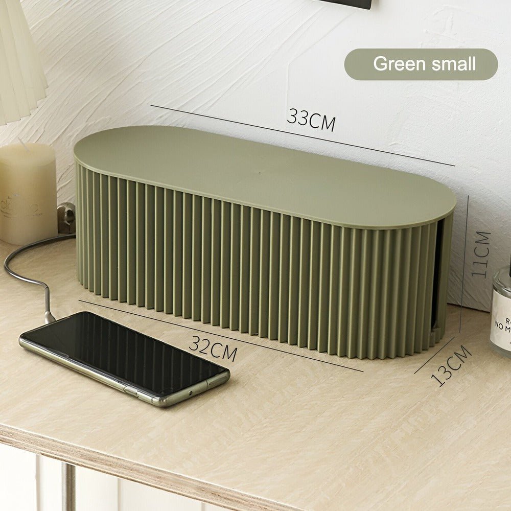 Ribbed Cable Storage Box for Cord Organization – Minimalist Design