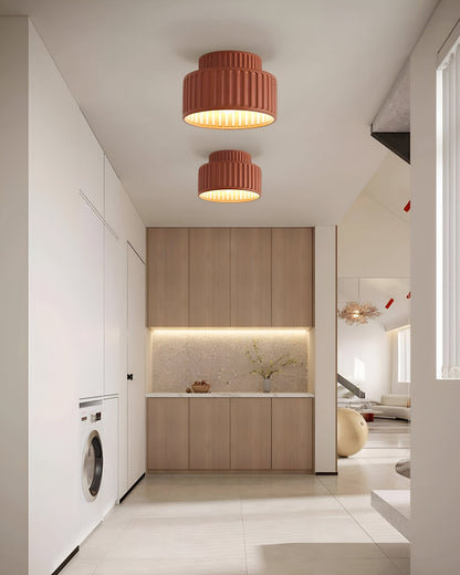 Ceiling Light with Ribbed Resin Design - Elegant Fixture for Any Room