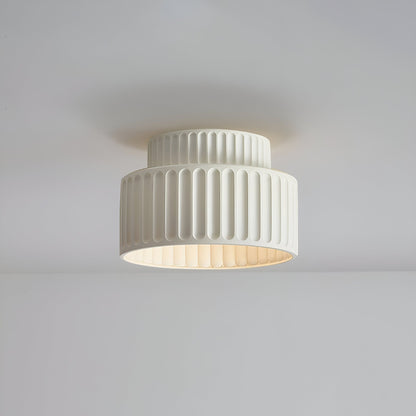 Ceiling Light with Ribbed Resin Design - Elegant Fixture for Any Room